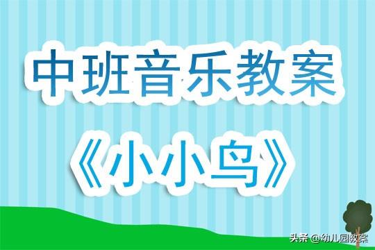 中班音乐律动教案《小小鸟》含反思 